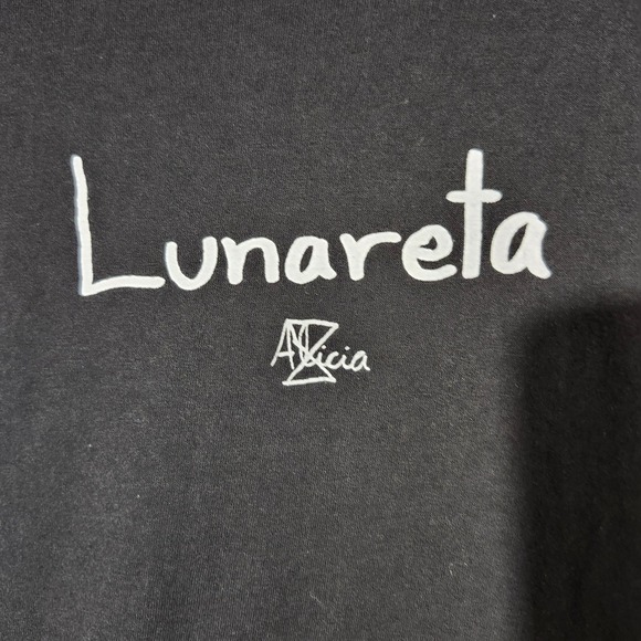 Zara Alicia M. Child drawn Art T-Shirt Black Lunareta Cat Graphic Tee S - Picture 8 of 9